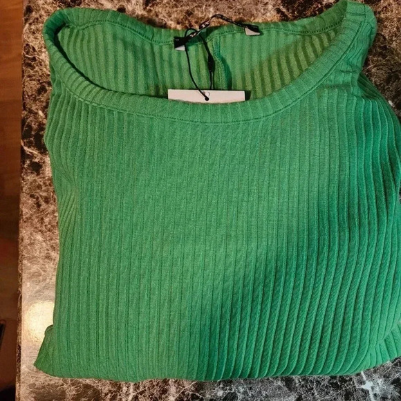 Yours | Plus Size Green Ribbed T-Shirt Dress Stretch Fabric - New with Tag! - Picture 13 of 15